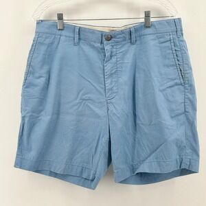 Faherty Brand Mens All Day Shorts Blue Chino Flat Front Cotton Stretch Size 33